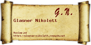 Glasner Nikolett névjegykártya